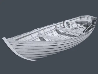 Boat wooden 3D model