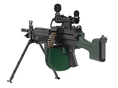 M249 Light Machine Gun 3D model 2