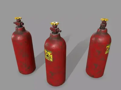 Oxygen Tank Low-poly 3D model get