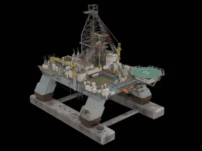 Oil Platform 3D model 7