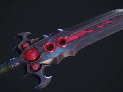 Vampiric Onehanded Sword Low-poly 3D model