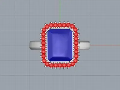 Octagon side AD ring 3D print model 3D print model