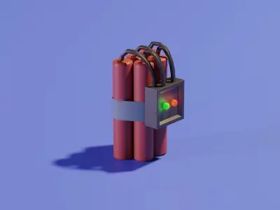 TNT Dynamite bundle Stylized Low-poly Game-ready Free low-poly 3D model