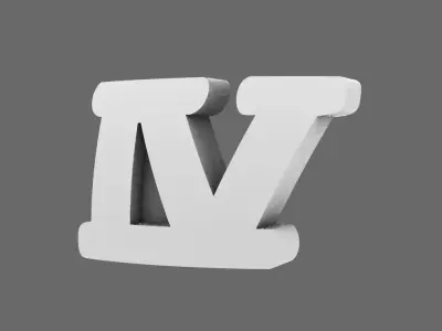 Space Knights DV04 Standard Roman Numeral 04 Shoulder Symbols 3D print model