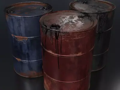 Rusty Oil Drum Free low-poly 3D model
