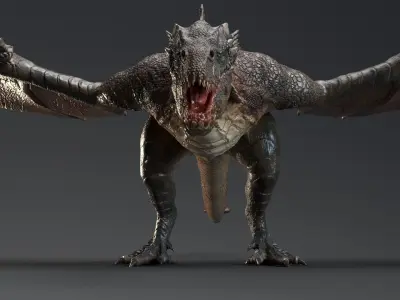 Dinosaur Wyvern Rex Model Low-poly 3D model