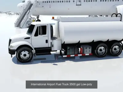 8 Airport Static Ground Support Vehicles Low Poly Blank textures 3D Model Pack