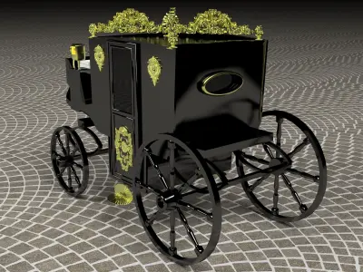 Horse Carriage of Count Dracula 4K 3D model