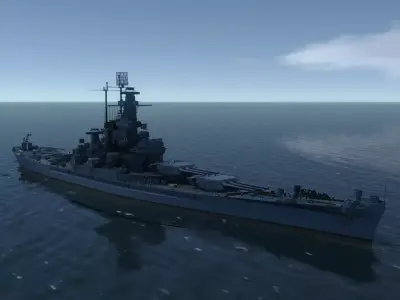 USS SOUTH DAKOTA BATTLESHIP 3D MODEL 3D model