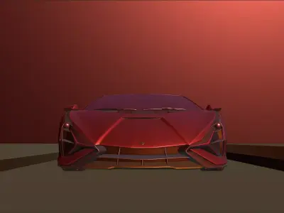 Supercar scene 3D model