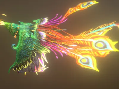 Phoenix Bird 3D Model Mythical Firebird  Game Ready   Low-poly 3D model