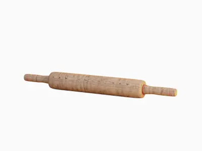 Wooden Rolling Pin 02 Low-poly 3D model