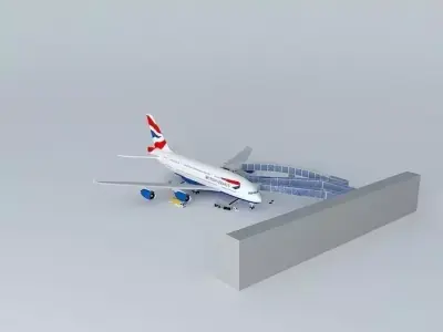 British Airways A380 Gate Free 3D model