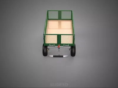 STEEL MESH TRAY GARDEN WHEELBARROW DUMP WAGON CART TROLLEY CARGO 3D model
