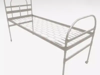 Metal Frame Bed Low-poly 3D model