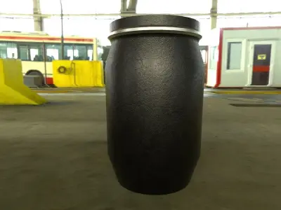 Industrial Plastic Barrel Low-poly 3D model purchase