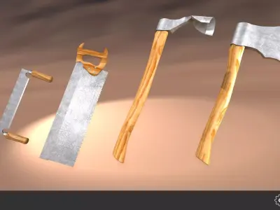 Carpentry Tools Free low-poly 3D model