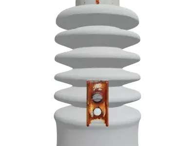 Worn Electrical Power Line Insulator Low-poly 3D model