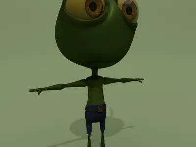 Cartoon Ant Green 3D model