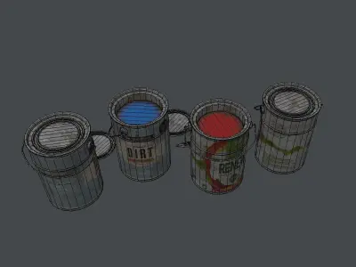 Cans Paint Low-poly 3D model