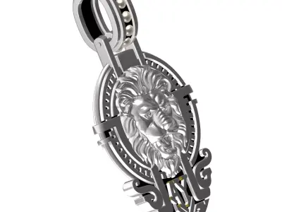 Gothic Lion Pendant 3D print model
