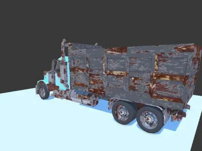 Low poly Classic american Old truck pack Low-poly 3D model