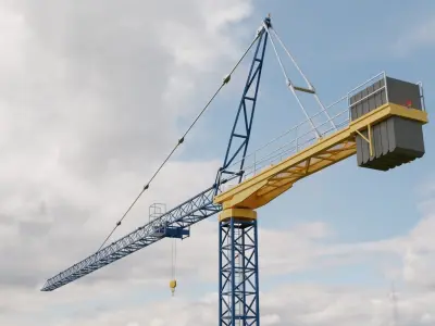 Construction Crane 2 - Hammerhead Tower Crane 3D model