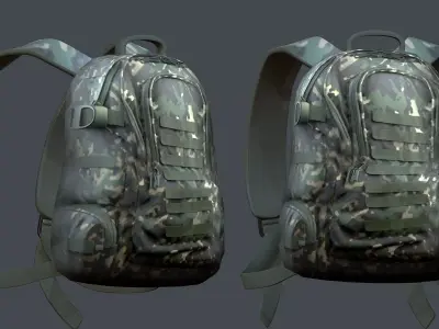 Backpack Camping Generic military human bag storqge baggage Low-poly 3D model 2