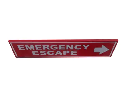 Emergency Escape Poster Low-poly 3D model