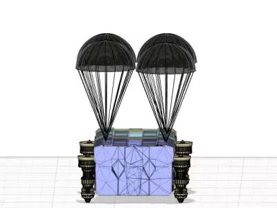 Kapsul box with parachute Free 3D model