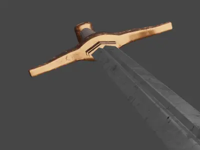 Medieval Long Sword - Game Ready Free low-poly 3D model