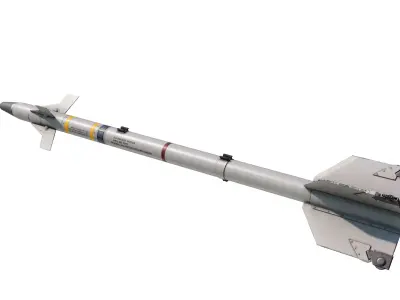 USAAF AIM-9P AIM9 Sidewinder Missile AIM9P 3D model