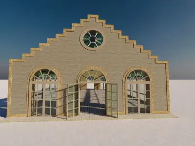 Glass building-Commercial building-building classic 3D model order