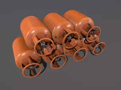 Gas Cylinders Low-poly 3D model purchase