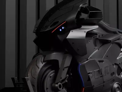 Sci-Fi Police Motorcycle 3D model