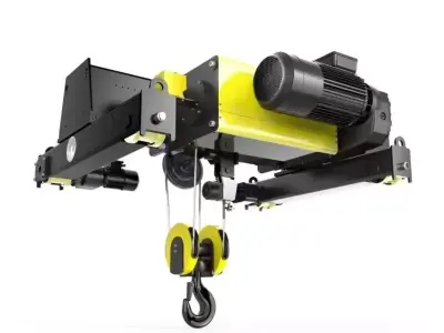 Heavy Duty 20 Ton Trolley Frame Crane with Electric Winch 3D model