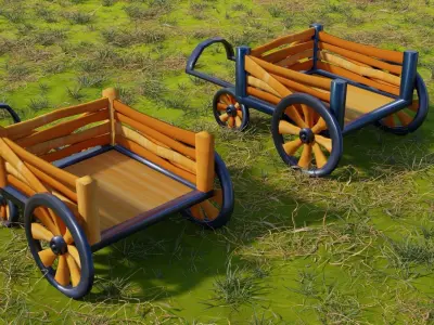 Cart Stylized Low-Poly Low-poly 3D model