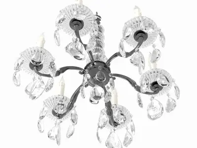 Maison Bagues Bronze Crystal and Rock Crystal Six-Light Chandeli 3D model