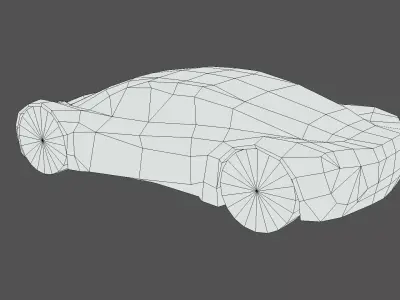 Futuristic Hypercar Vehicle Low-poly 3D model