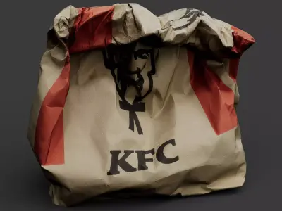 crumpled paperbag fastfood trash pt2 photogrammetry Low-poly 3D model