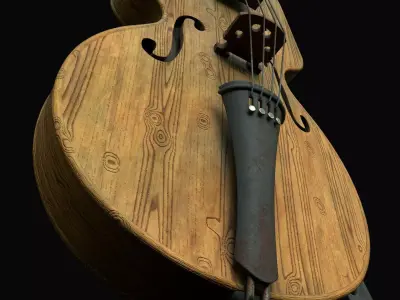 An antique violin Low-poly 3D model