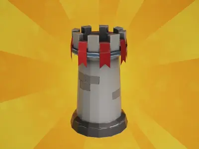 Stylized Tower Low-poly 3D model