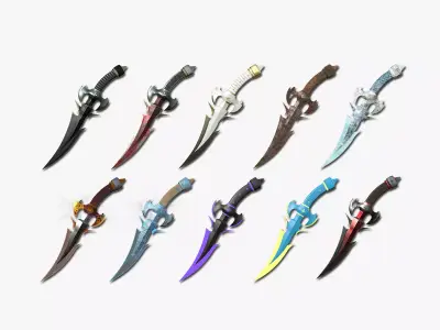 10 Medieval Dagger Collection - Fantasy Character Weapon 3D Model Pack