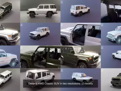 Generic 4WD Classic SUV in two resolutions 3D Model Pack