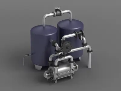 steampunk boiler industrial machine mechanism old pipe  3D model