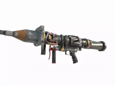 Sci Fi wasteland style rocket launcher 3D model