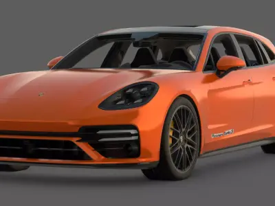 2021 Porsche Panamera Turbo S Sport Turismo 3D Model 3D model
