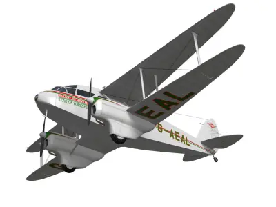 de Havilland DH89 Dragon Rapide 3D model purchase