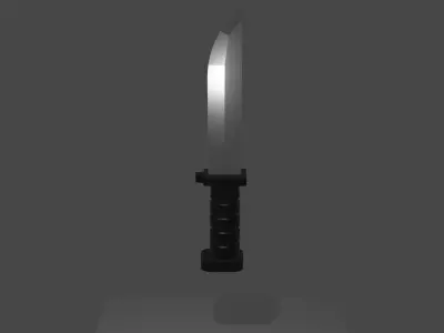 Tactical knife Low-poly 3D model 5