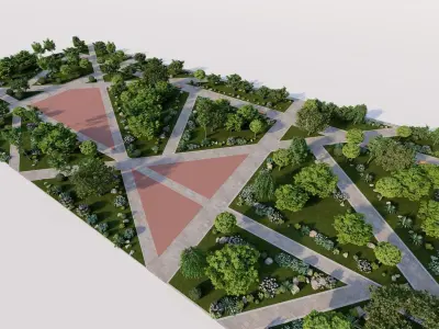 public park-Private Park Landscape 3D model get